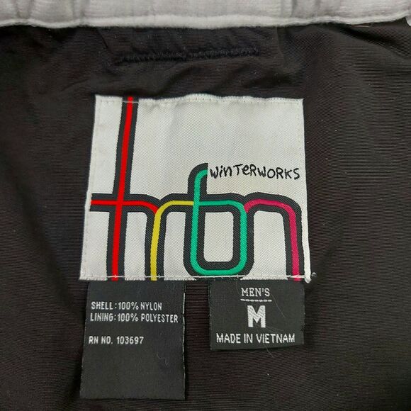 Turbine TRBN Ski Snow Cargo Pants Mens Medium Black Insulated Nylon Ankle Zip - Picture 10 of 12